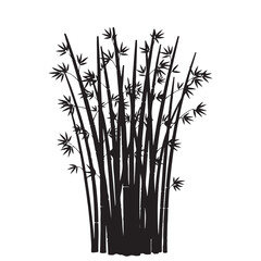 Obraz premium Black bamboo silhouette vector graphic. Representing Asian nature, zen aesthetics, and botanical design elements for growth and tranquility