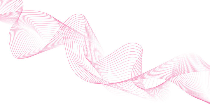 Abstract pink flowing wave lines background with dynamic blend effect for modern banner or poster vector illustration.