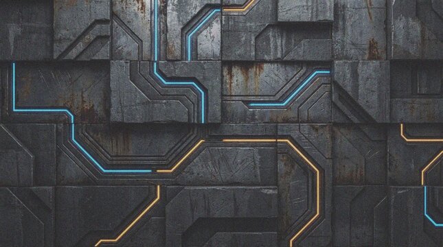 A futuristic circuit board design background.