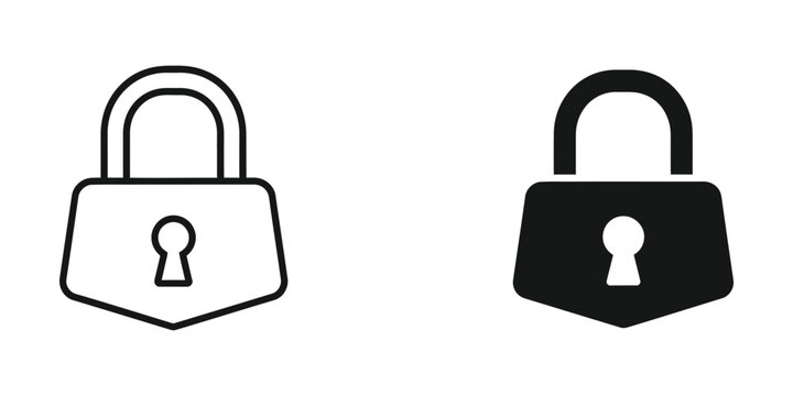 Open and closed padlock icons in contrasting styles