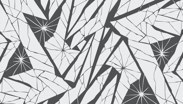 Shattered Glass Polygon and Dark Abstract Geometric Background