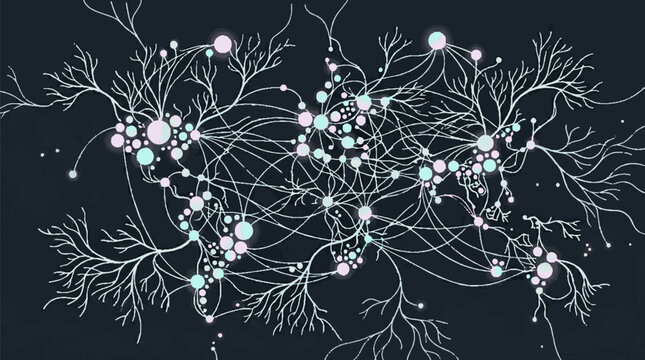 Neuron Cells Network Brain Illustration.