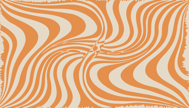Orange Cream Psychedelic Trippy Wave Groovy Retro Pattern