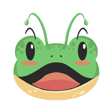 Cute cartoon frog face design