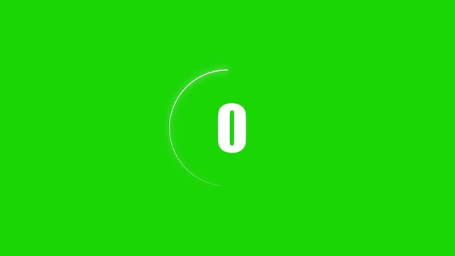 1 seconds countdown timer black color circle animation with transparent white background. Abstract beautiful countdown icon blue from 1 seconds to 0 seconds. 