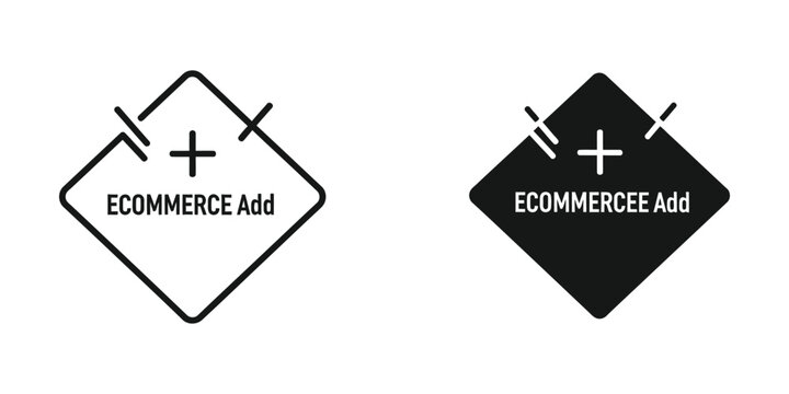 Ecommerce and ecart shopping icons with plus signs