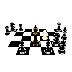 Black and white chess pieces board. © Khalil_Ozanich
