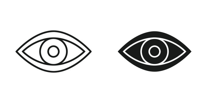 Simple eye icon with filled and empty versions side by side
