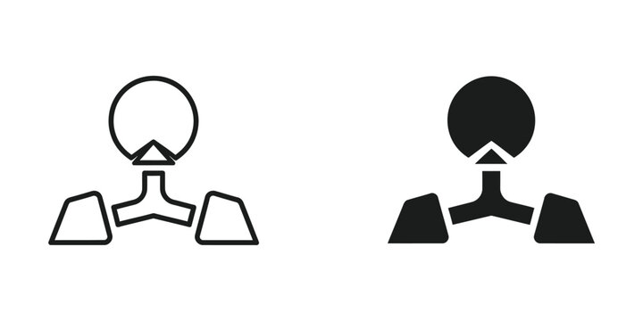 Simple black and white silhouette person standing with arms out