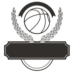Basketball wreath design with customizable banner © Vexels