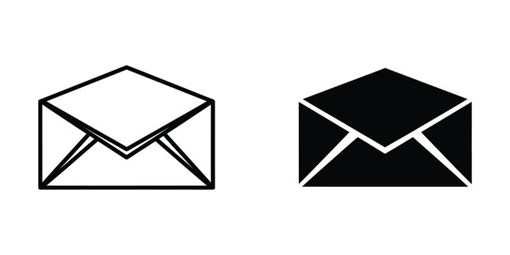 Open envelope icon with diagonal flap design