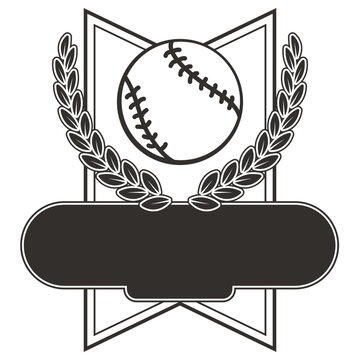 Vintage baseball badge design with customizable banner