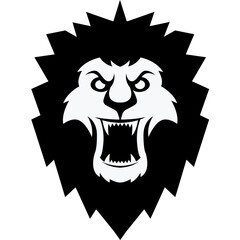 Fototapeta premium Angry lion face graphic illustration design