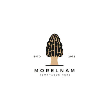 Morel Mushroom Logo Design with Estd 2012 Text and Tagline for Culinary or Nature Brands