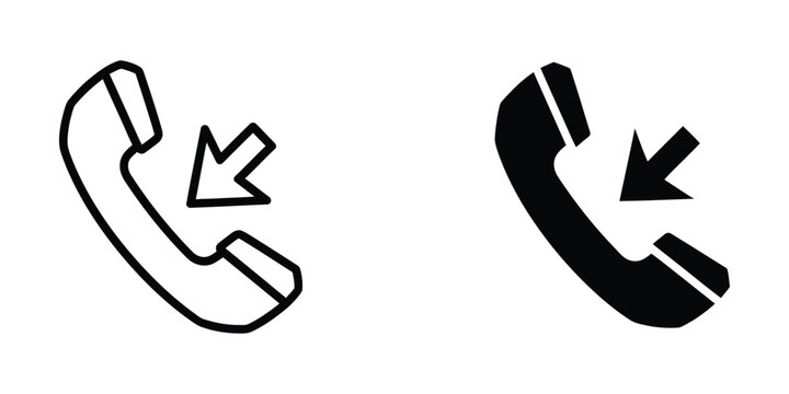 Black and white call icon with left-pointing arrows