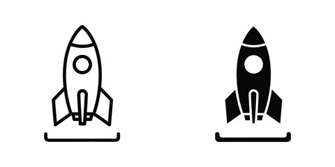 Black and white rocket ship on launchpad ready for takeoff © KalamGraphicsBD