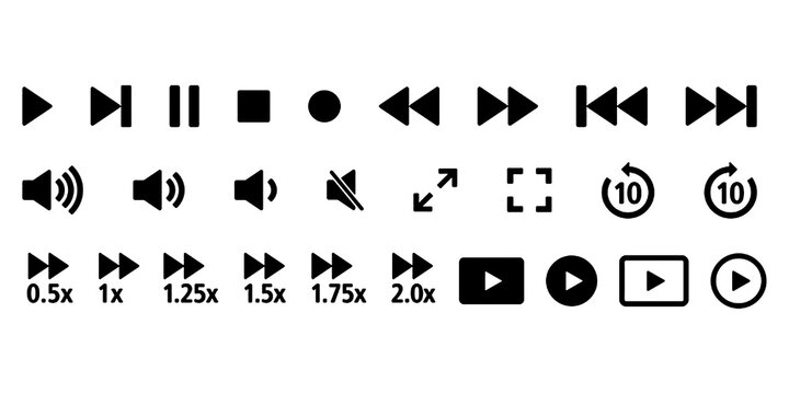 Video/Music/Live button, Play button icon 