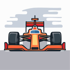Fototapeta premium Orange Formula 1 Racing Car Illustration