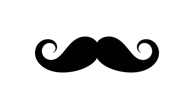 Curled Handlebar Mustache Vector Icon