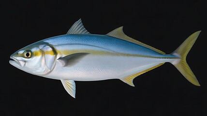 Fototapeta premium A close-up photograph of a delicate fish with yellow fins and blue back