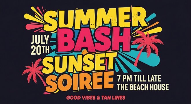 Summer Bash Sunset Soiree Beach Party.