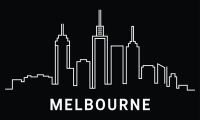 Fototapeta premium Black and white of melbourne skyline with skyscrapers