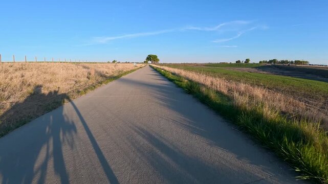 Immersive POV from a recumbent trike ride on the Long View bike trail in Colorado foothills