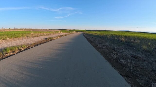Immersive POV from a recumbent trike ride on the Long View bike trail in Colorado foothills