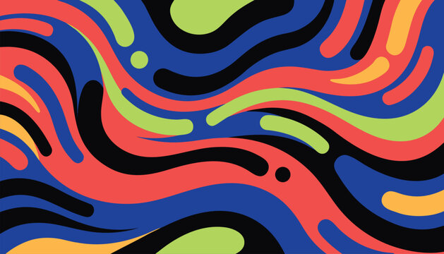 Abstract Colorful Fluid Wave and Liquid Flow Pattern Background