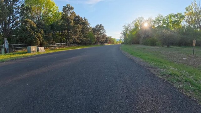 Immersive POV from a slow recumbent trike ride through residential neighborhood in Fort Collins, Colorado
