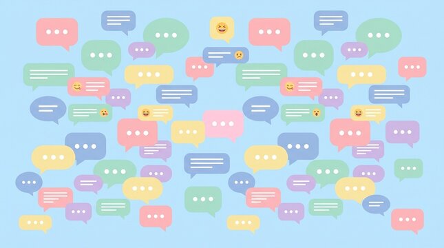 Colorful speech bubbles seamless pattern for communication backgrounds