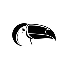 Naklejka premium Black and white illustration of a toucans head