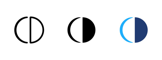 Fototapeta premium Contrast icon. Brightness symbol. Light and dark sign. Display mode pictogram for screen, adjustment, interface, photo editing and visual settings.
