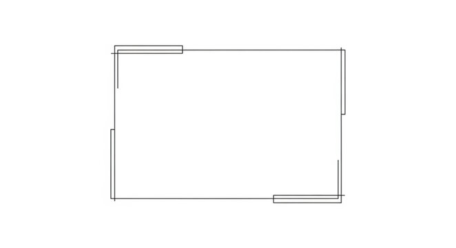 Empty White Rectangle Frame with Corner Highlights.
