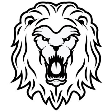 Majestic roaring lion head illustration