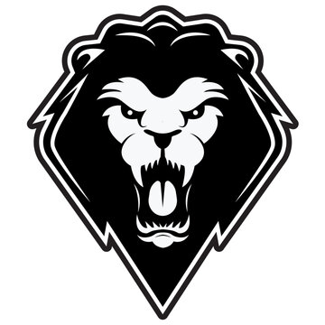 Fierce roaring lion graphic design