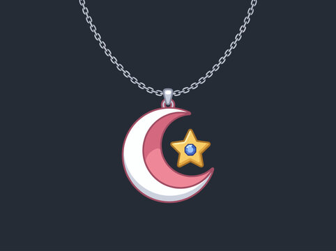 This stunning crescent moon and star pendant showcases a beautiful blend of celestial elements, perfect for jewelry enthusiasts who adore mystical and elegant accessories.