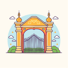 Obraz premium Ornate Gate Entrance Illustration