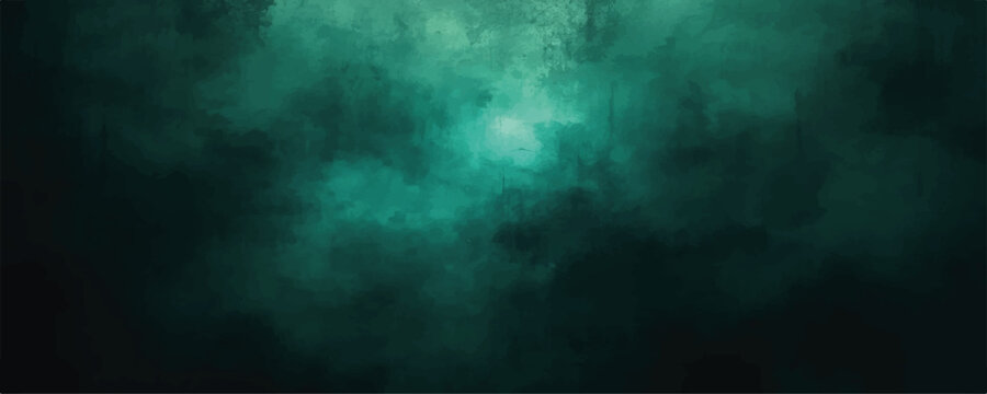 A dark blue grunge background with rays piercing through stormy clouds and mist to reveal a textured night sky of deep space.