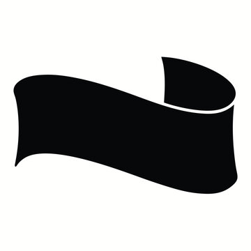 Abstract wave banner silhouette black ribbon vector element for layout design and headers.