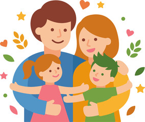 Obraz premium Joyful family portrait capturing the essence of love and togetherness on a special occasion, perfect for celebrating family bonds