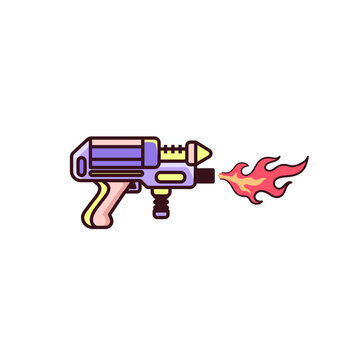Colorful futuristic ray gun graphic design