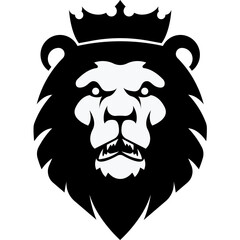 Bold lion graphic design with intricate mane detail for apparel © Vexels