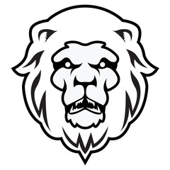 Fototapeta premium Bold monochrome lion face graphic design