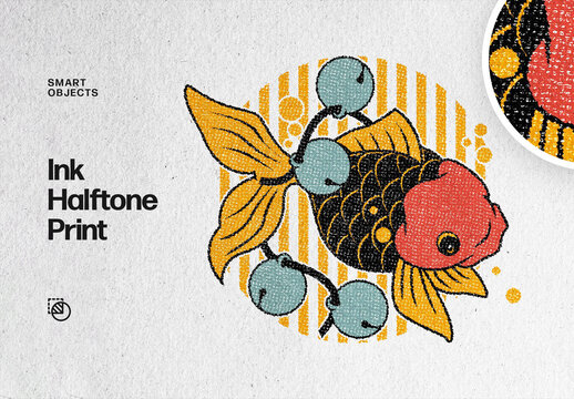 Ink Print Photo Effect &ndash; Halftone for Album Cover & Social Media (PSD)