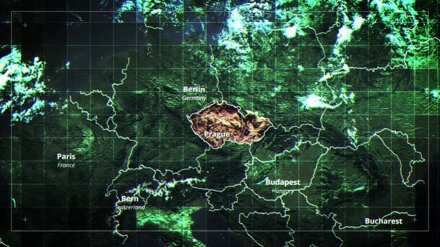 CZECH REPUBLIC Rotating Map Satelite Map Style