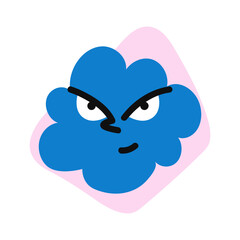 Fototapeta premium Playful cloud character design with expressive features
