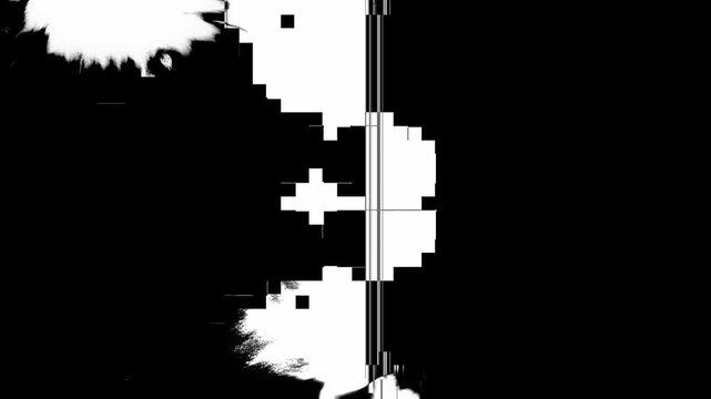 Pressed Screen Ink Bleed effect. Combines fluid ink motion with digital LCD glitch artifacts.