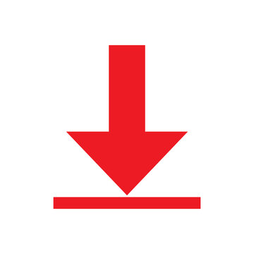 Arrow pointing down towards a base line indicates a file download command in a clean and modern digital interface.