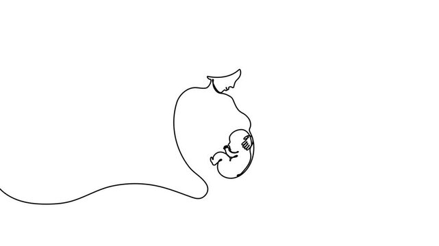 Continuous one line pregnant woman drawing art birth mother sickness. Pregnant woman drawing pregnancy childbirth morning morning outline nausea fertility symbol midwifery midwife beautiful lady child
